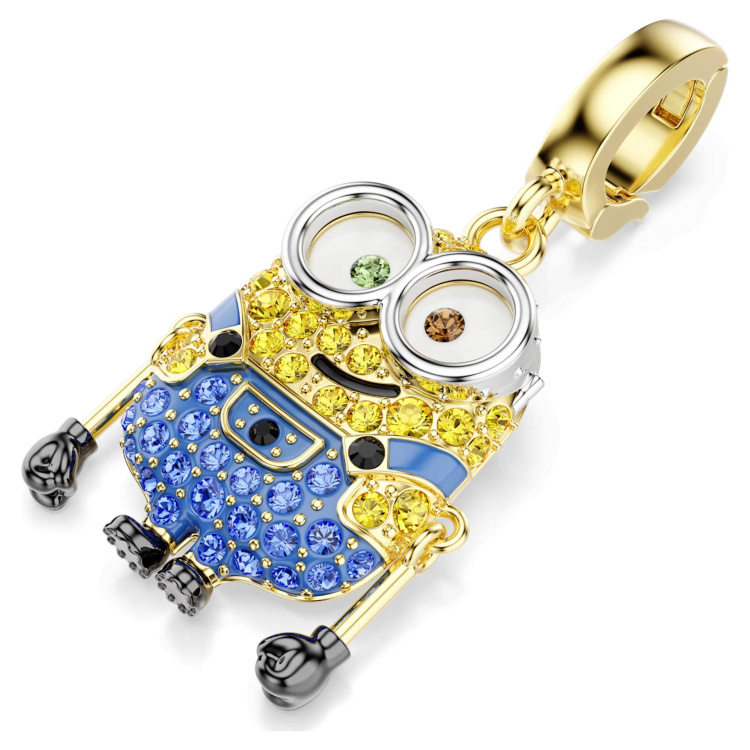 Minions Bob charm Pavé, Multicolored, Gold-tone plated